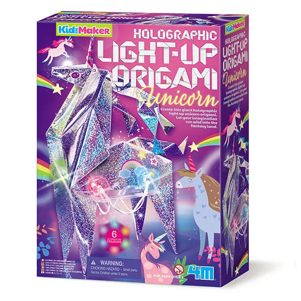 4M Kidzmaker / Holographic Light Up Origami Unicorn