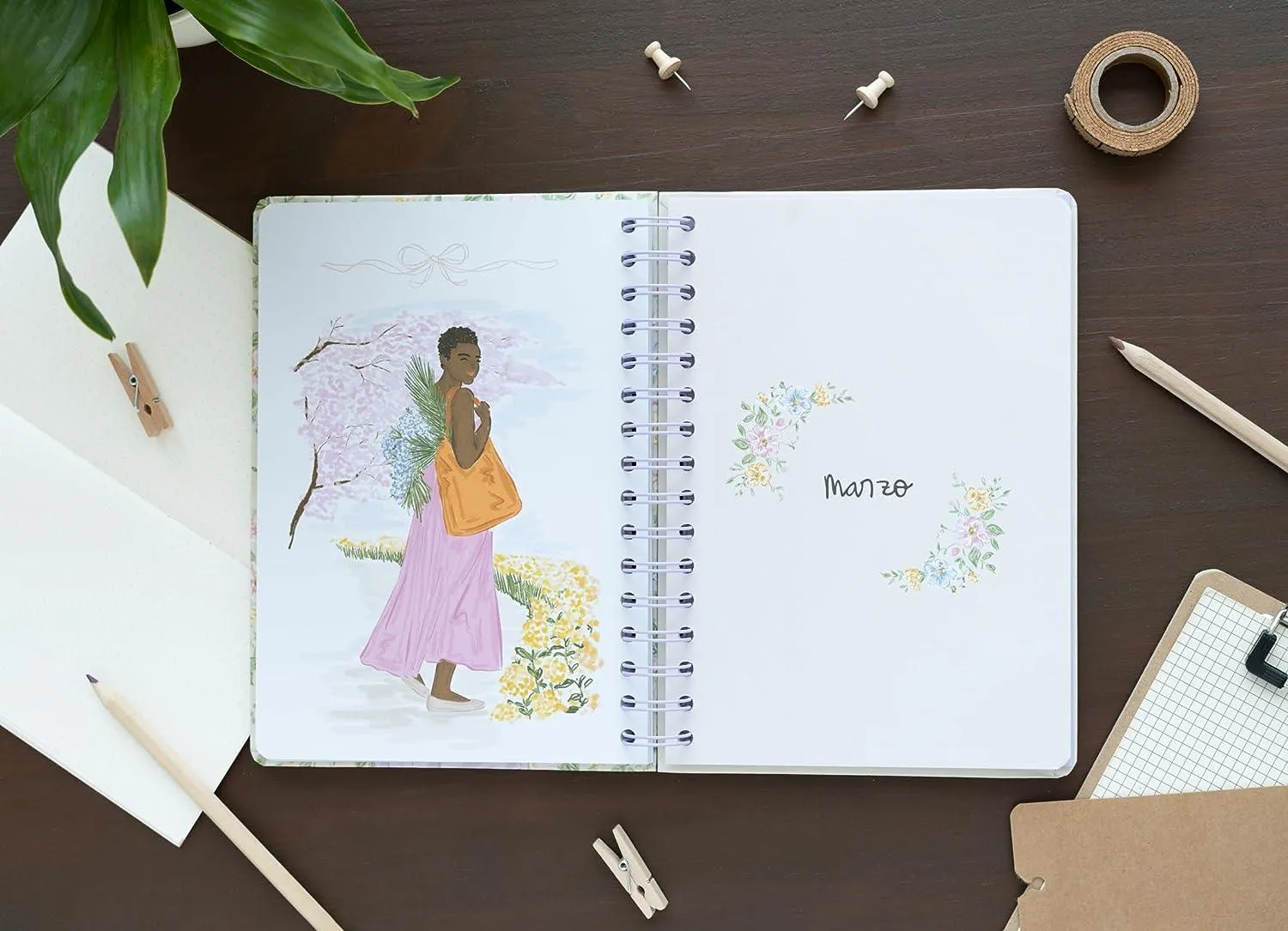 Ana Marin 2023/2024 A5 Academic Diary Week To View 12 Months