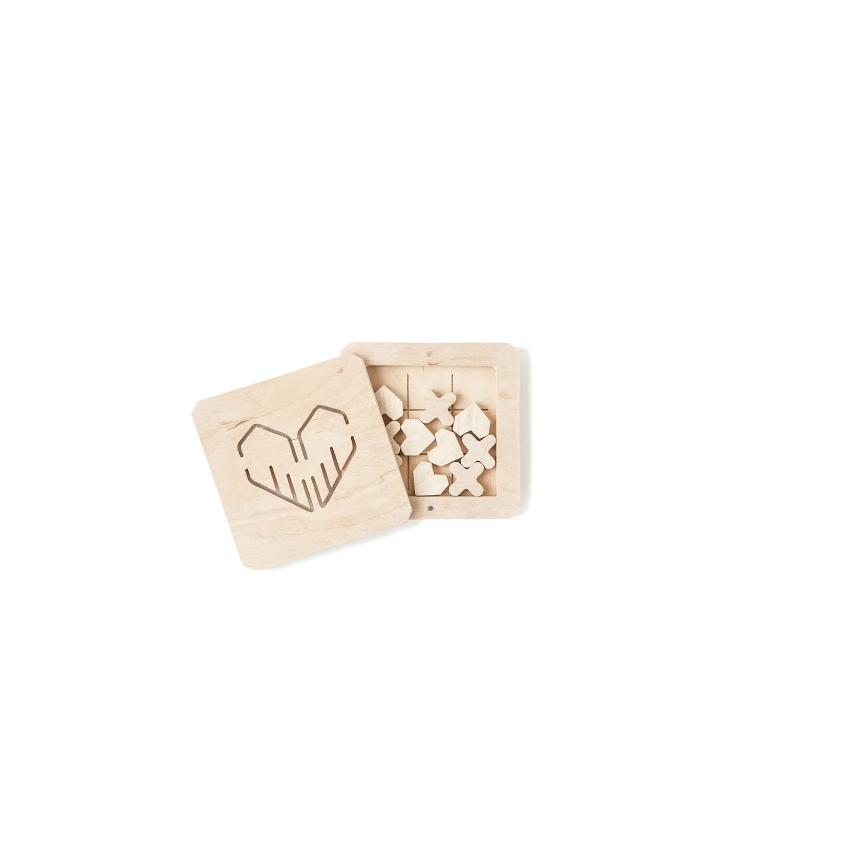 babai Wooden Classic Board Game Tic Tac Toe "Love Is"
