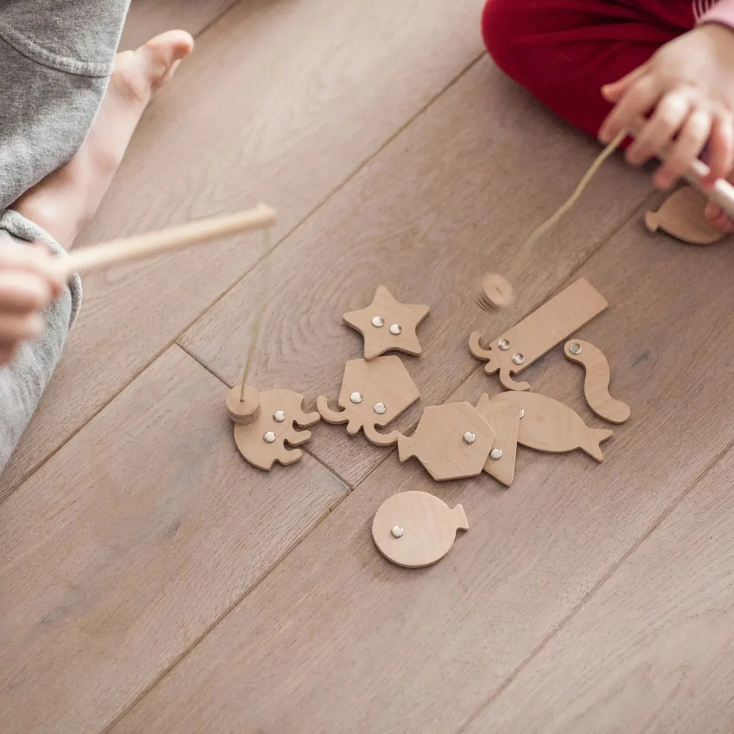 babai Wooden Fishing Game Set On Magnets "Geometric Fishes"