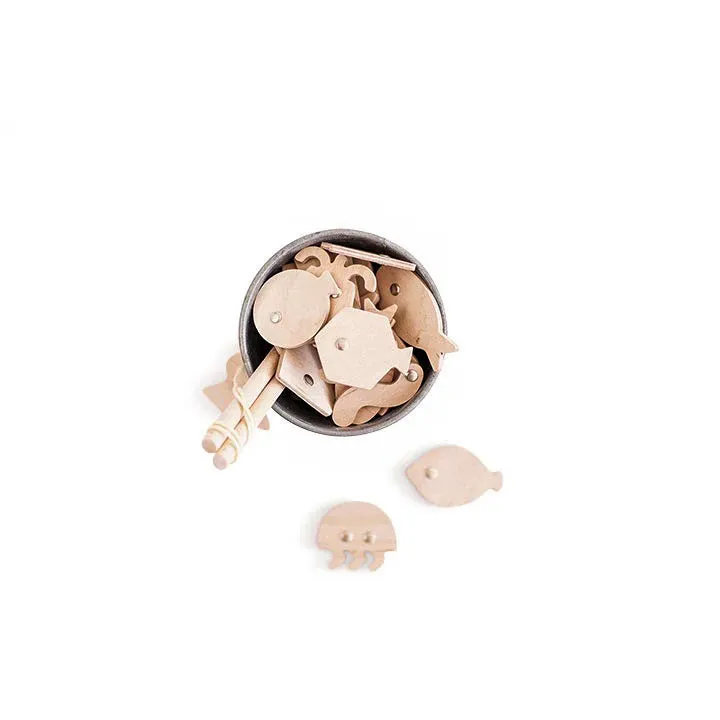 babai Wooden Fishing Game Set On Magnets "Geometric Fishes"
