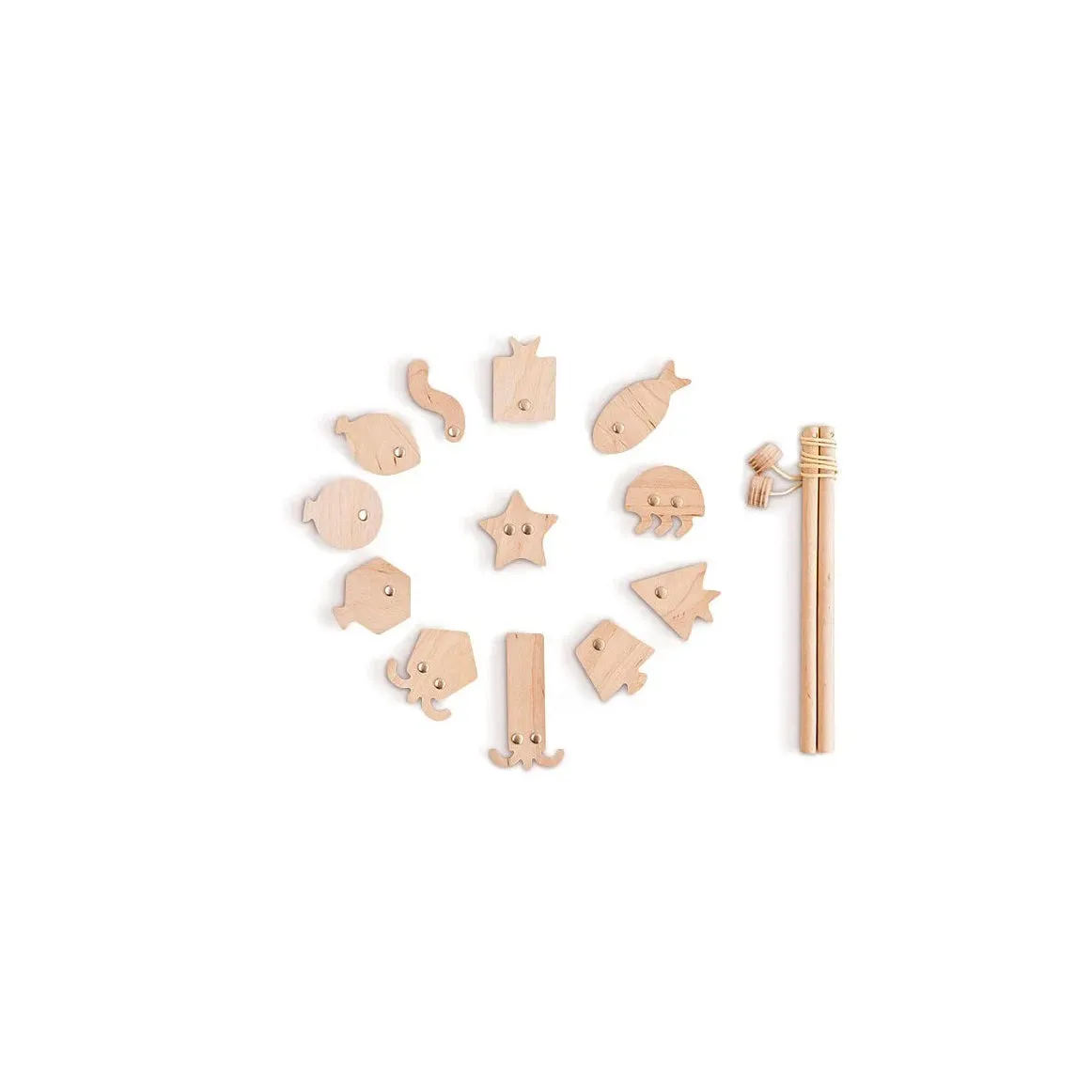 babai Wooden Fishing Game Set On Magnets "Geometric Fishes"