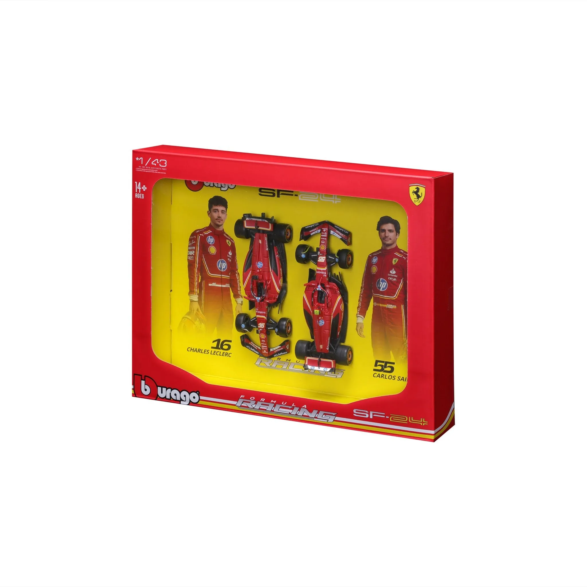Bburago 1:43 2 Pack Scuderia Ferrari Sf-24 2024