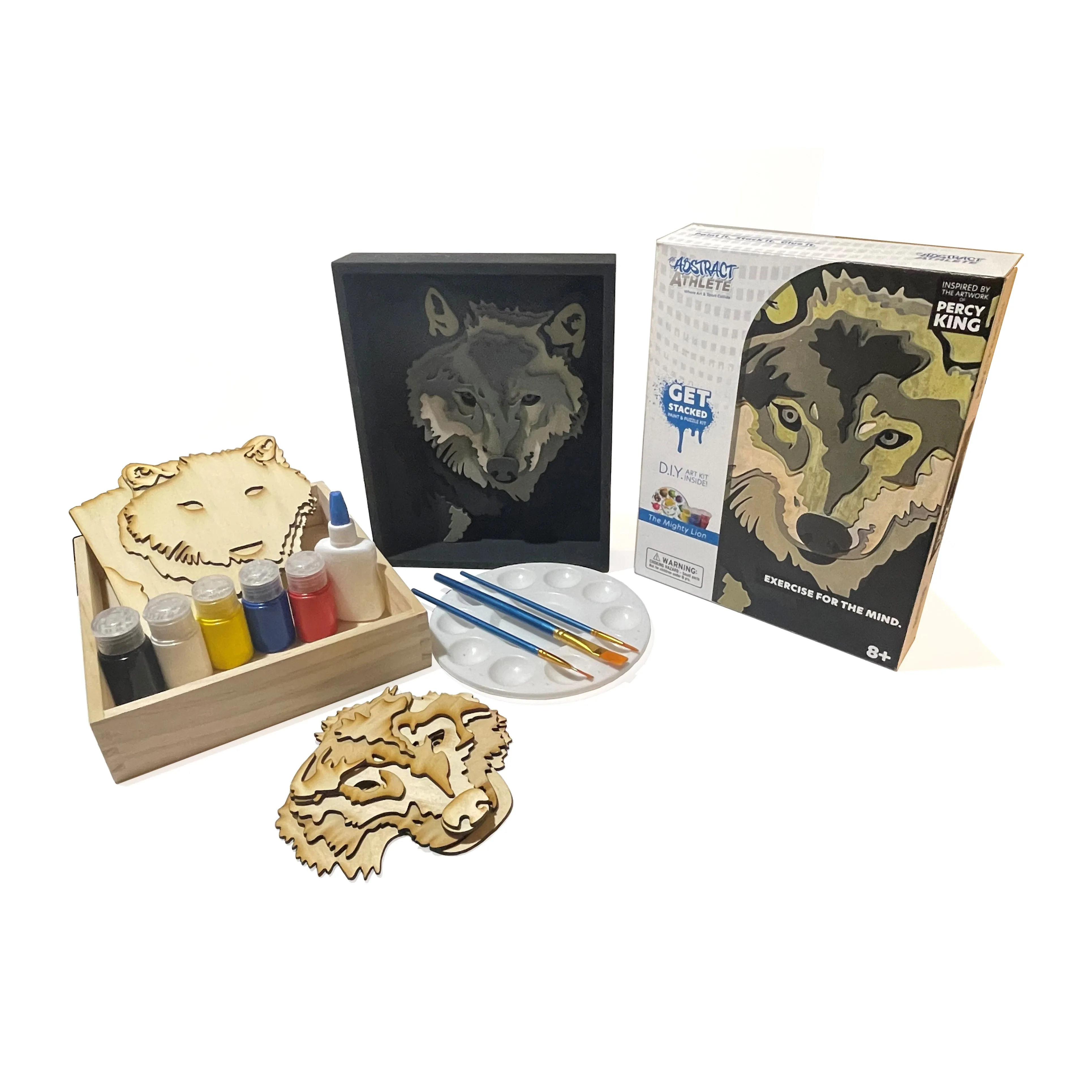 BeginAgain Get Stacked Paint & Puzzle - Gray Wolf