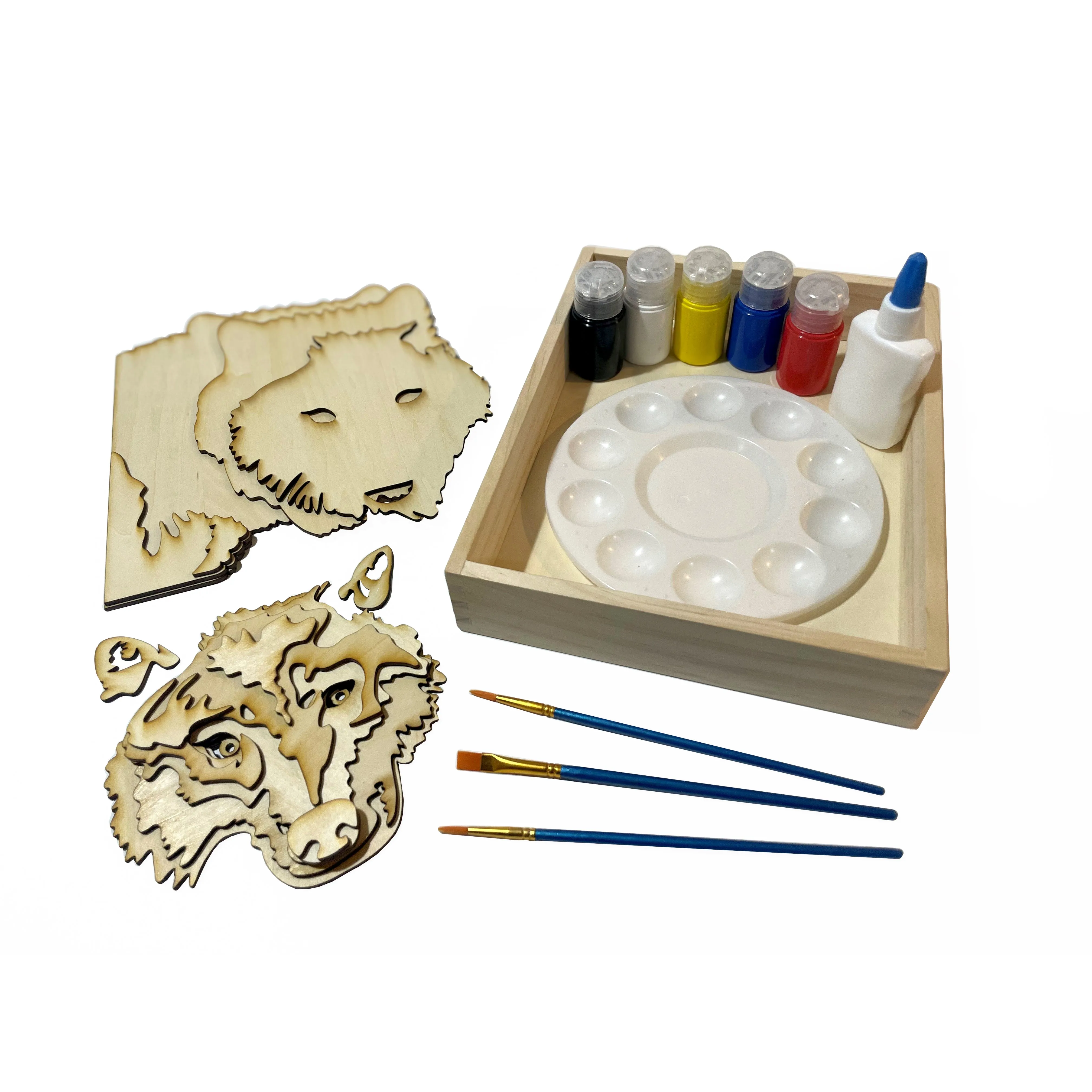 BeginAgain Get Stacked Paint & Puzzle - Gray Wolf