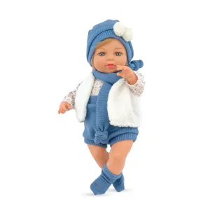 Berjuan 1075 Mauro Blue Push Button Crying Doll 40cm
