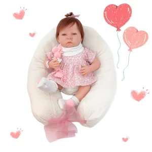 Berjuan 8214 Sweet Reborn Doll with Floral Dress 50cm