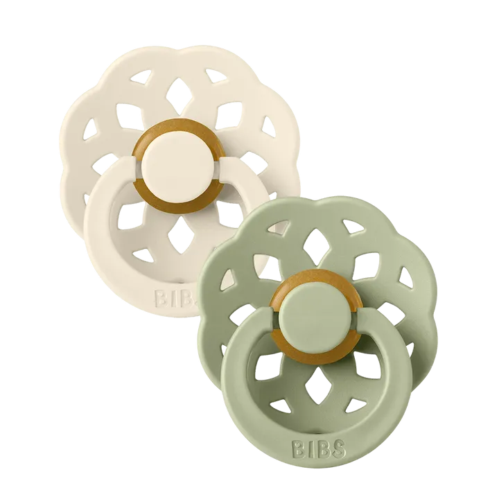 BIBS Boheme Pacifier Duo - Ivory   Sage