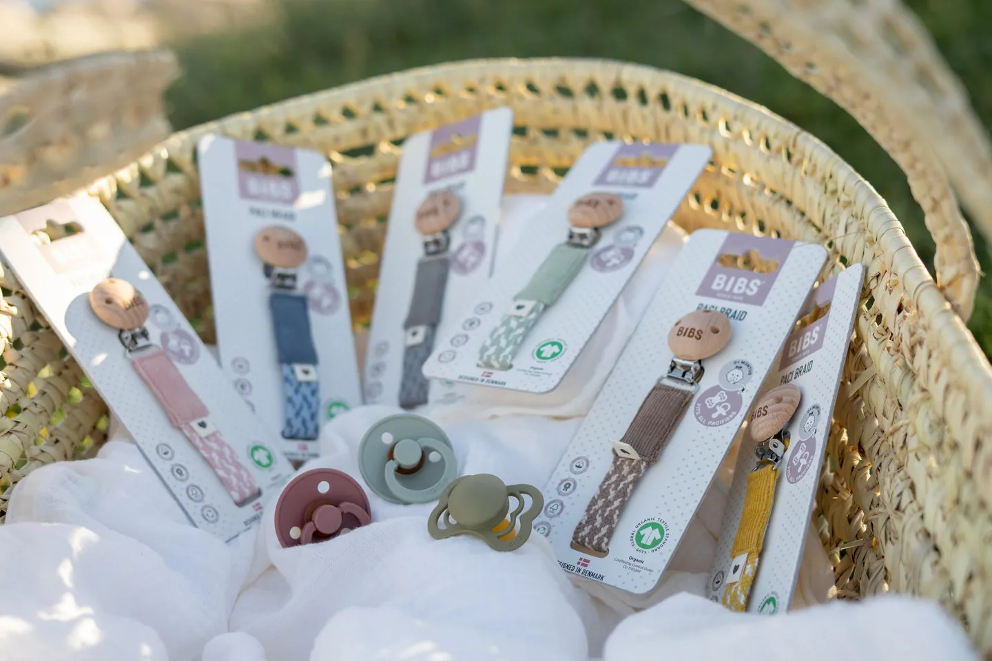BIBS Paci Braid | Sage/Ivory