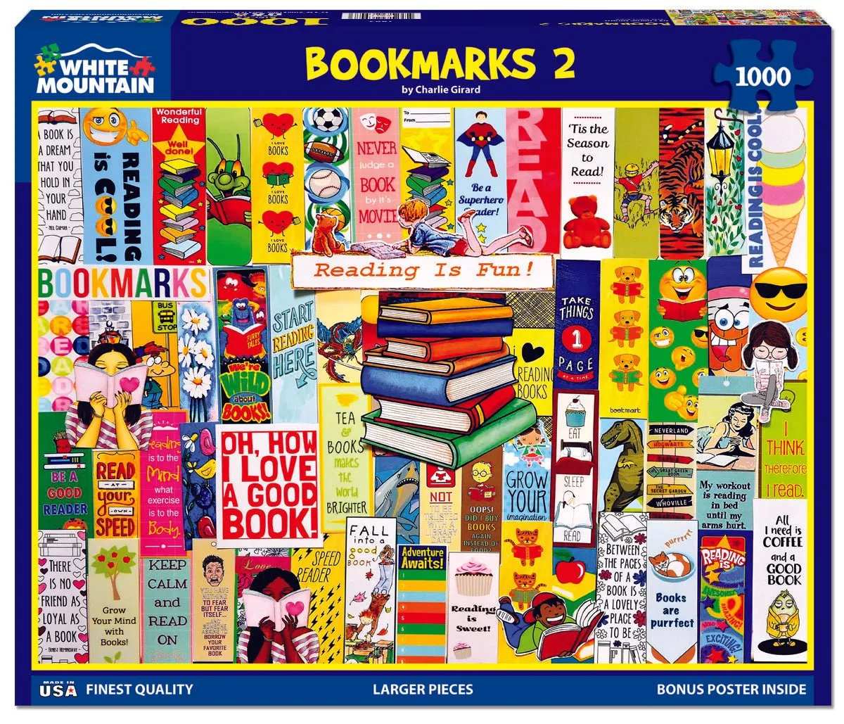Bookmarks 2 (1843pz) - 1000 Piece Jigsaw Puzzle White Mountain