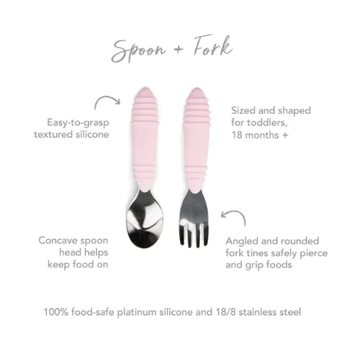 Bumkins Spoon and Fork | Pink