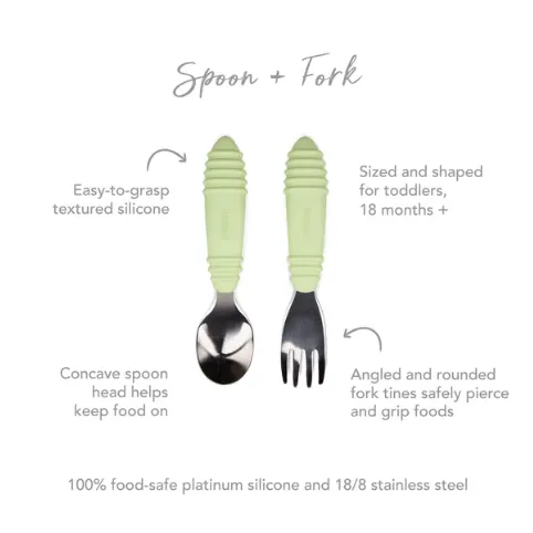 Bumkins Spoon and Fork | Sage