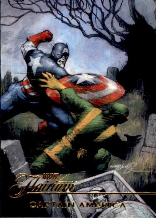 Captain America, FT-19, Flairium, 2023 Fleer Marvel Flair