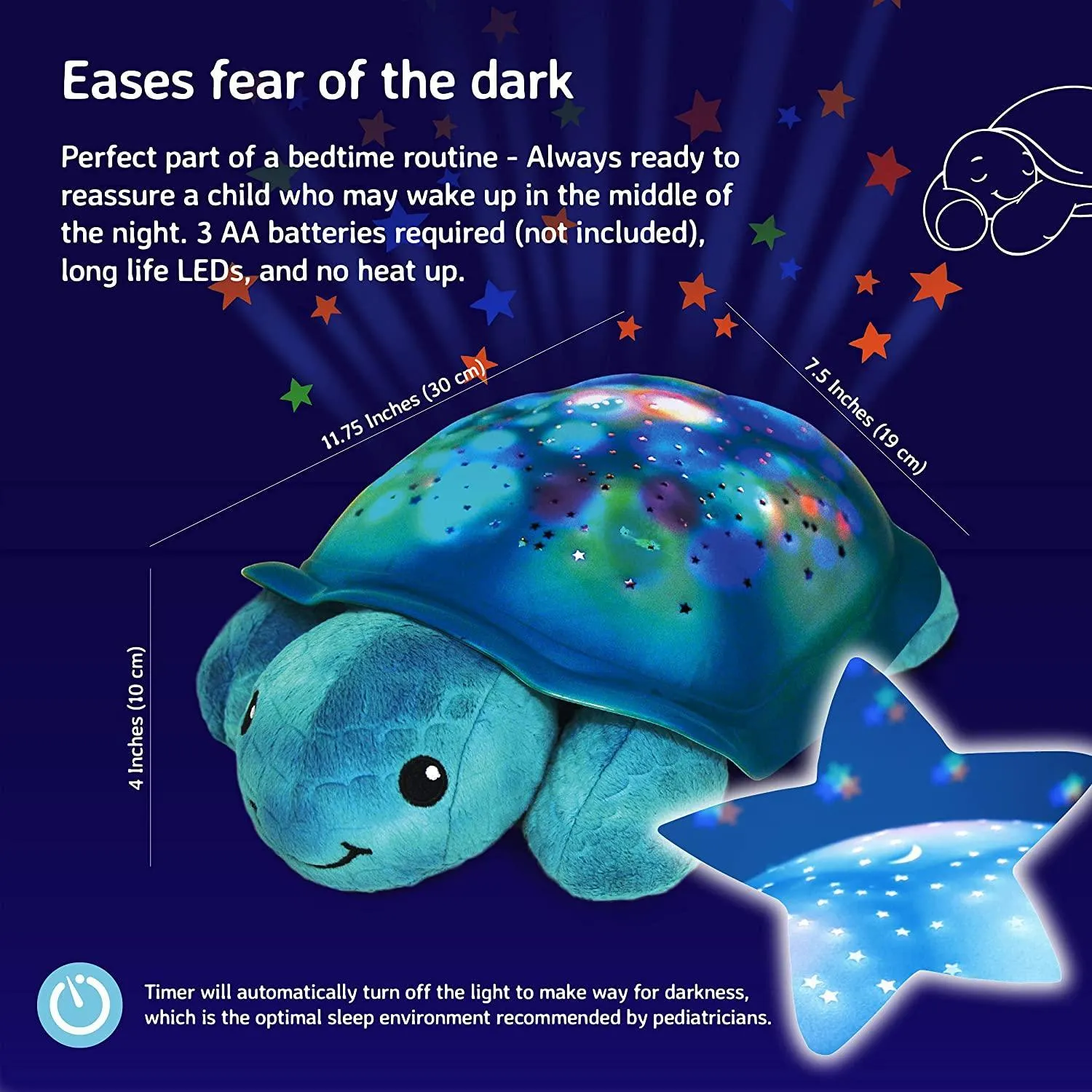 Cloud b Twilight Turtle - Aqua Night Light