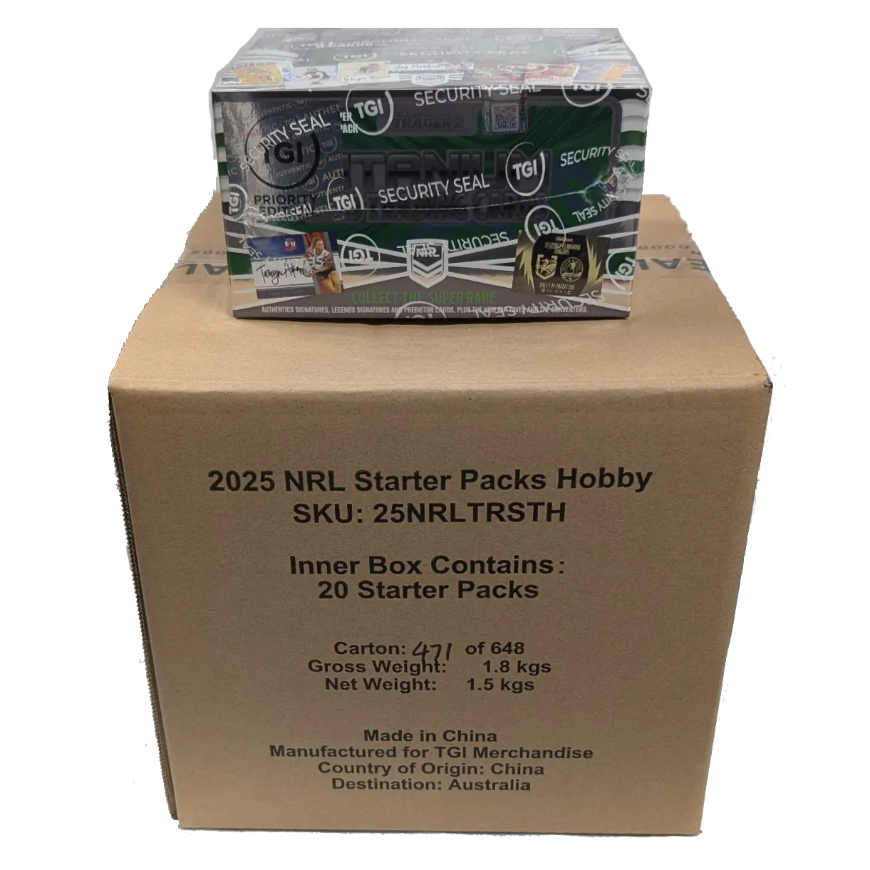 COMBO: PRIORITY Box & HOBBY Starter Box, 2025 TLA Traders Titanium NRL Rugby League