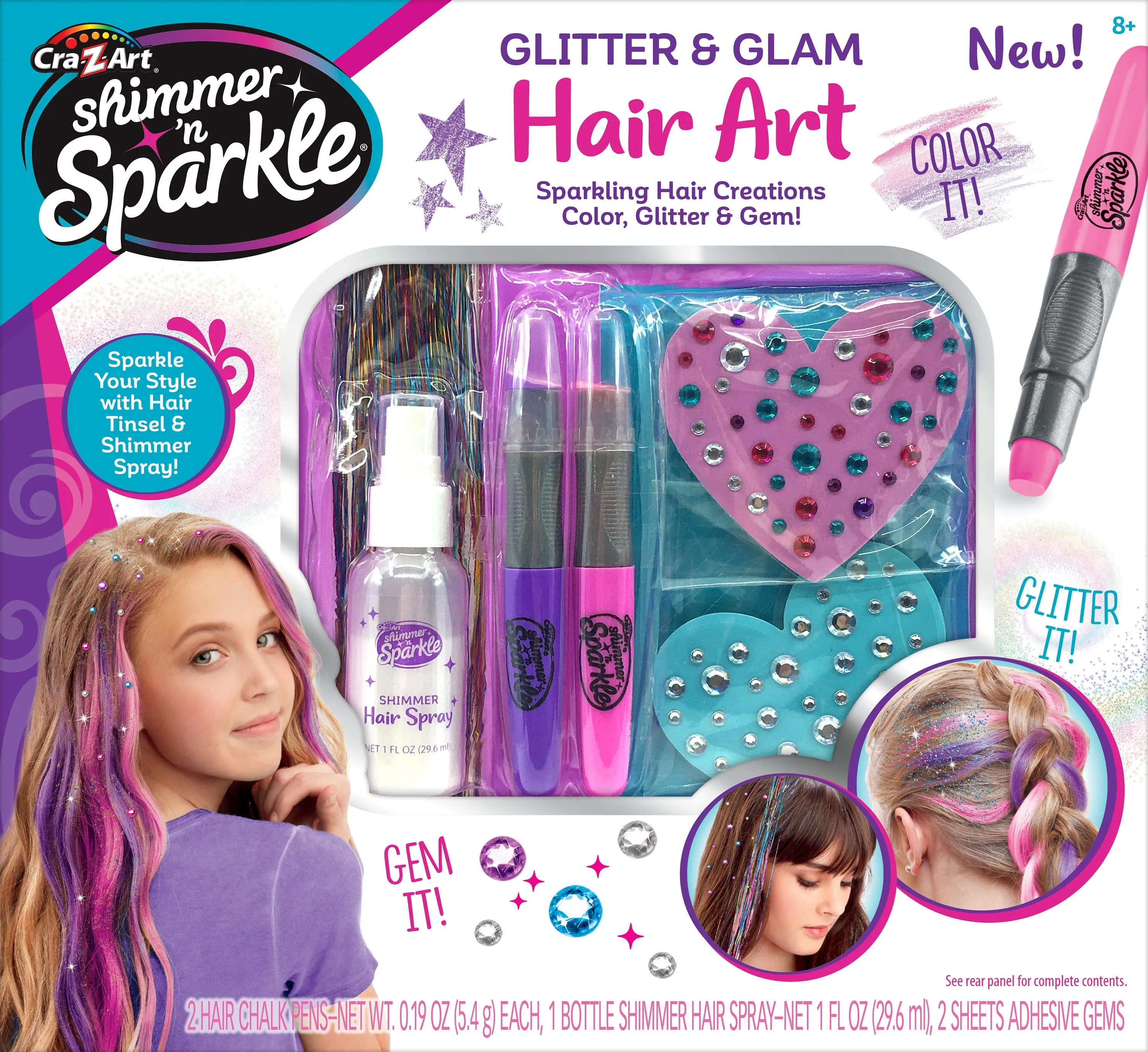 Cra-Z-Art Shimmer 'N Sparkle Glitter & Glam Hair Art