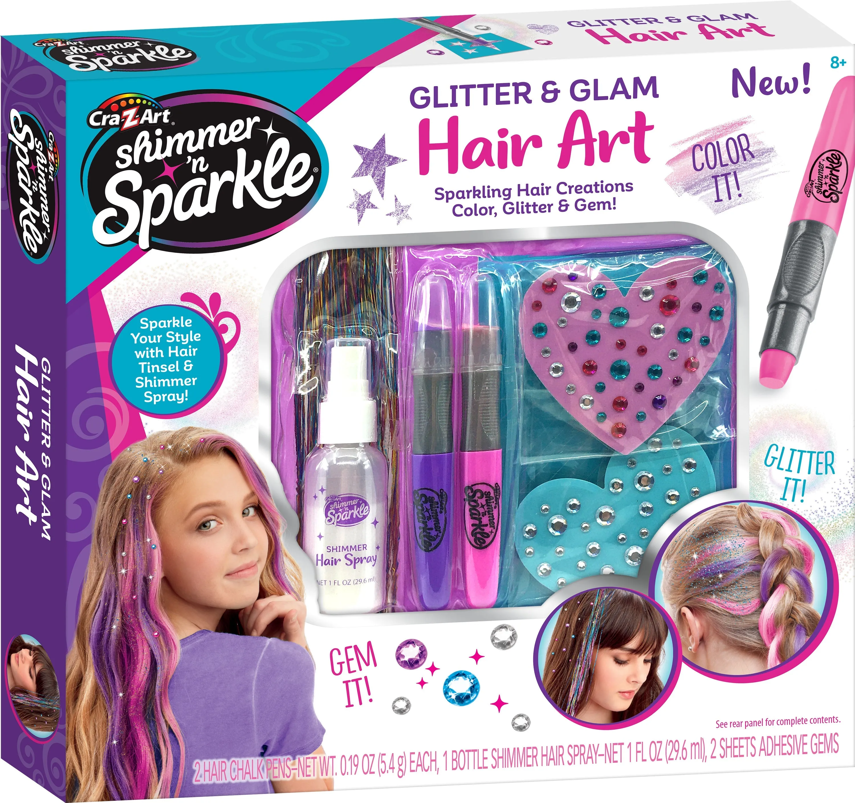 Cra-Z-Art Shimmer 'N Sparkle Glitter & Glam Hair Art