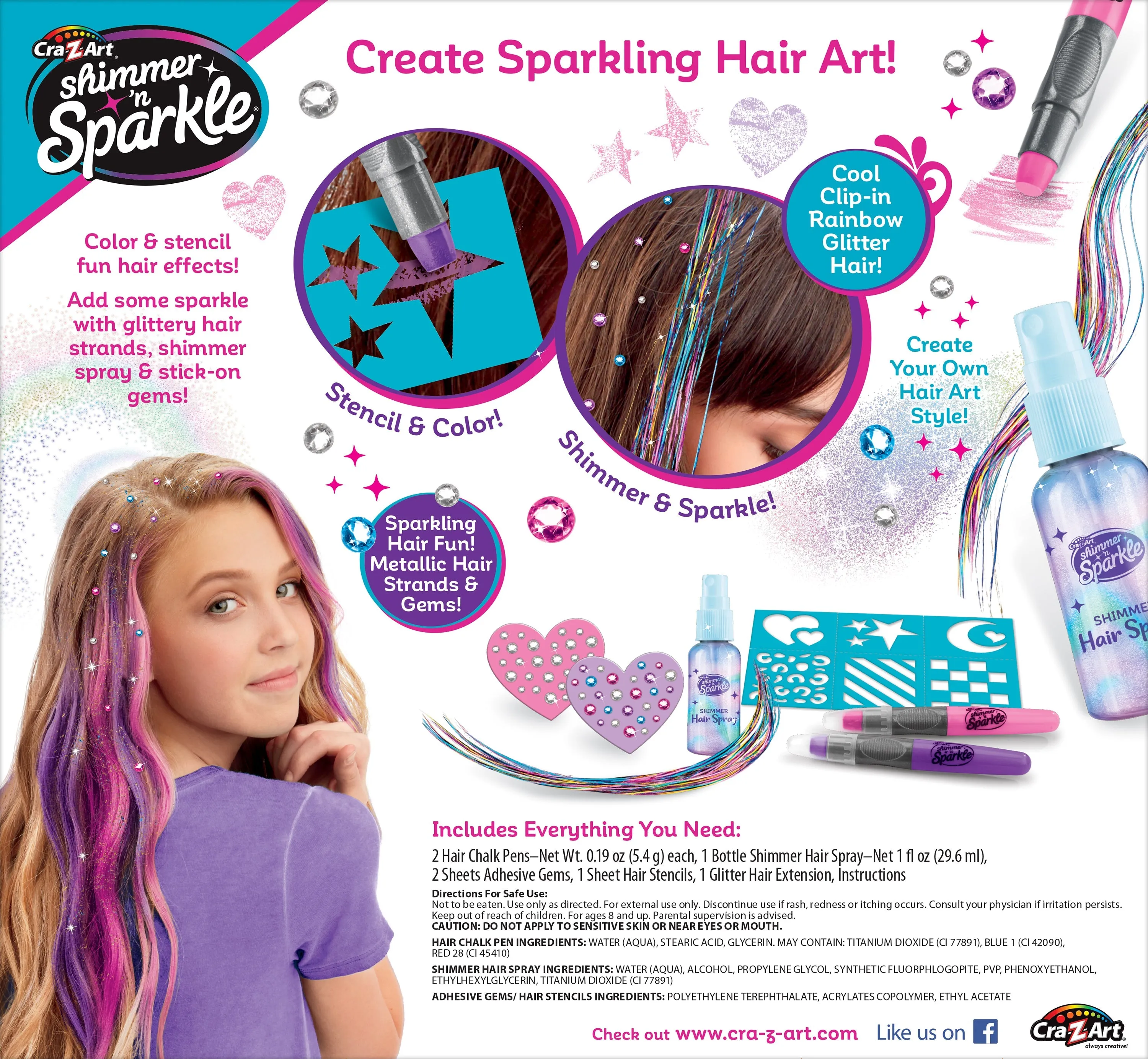Cra-Z-Art Shimmer 'N Sparkle Glitter & Glam Hair Art