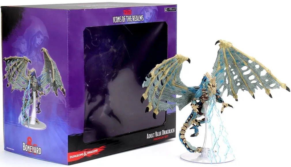 D&D Icons of the Realms Miniatures Boneyard Premium Set Blue Dracolich