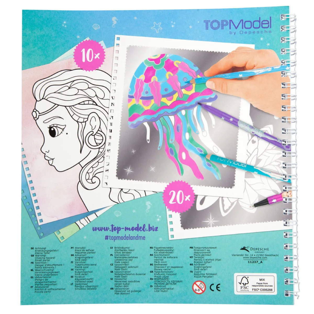 Depesche Fantasy Model Colouring Book Silver Art