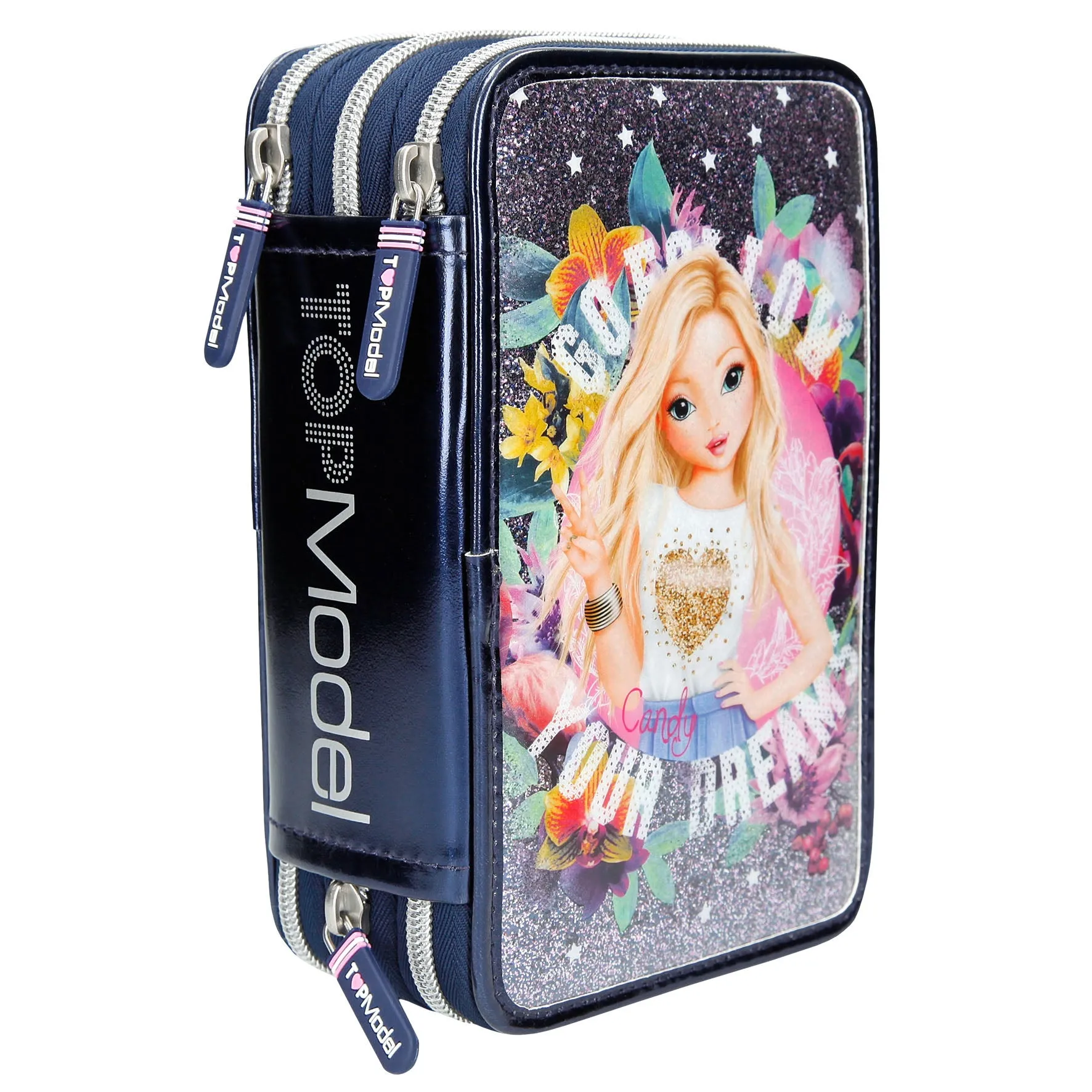 Depesche Topmodel Filled Pencil Case Triple Friends Navy