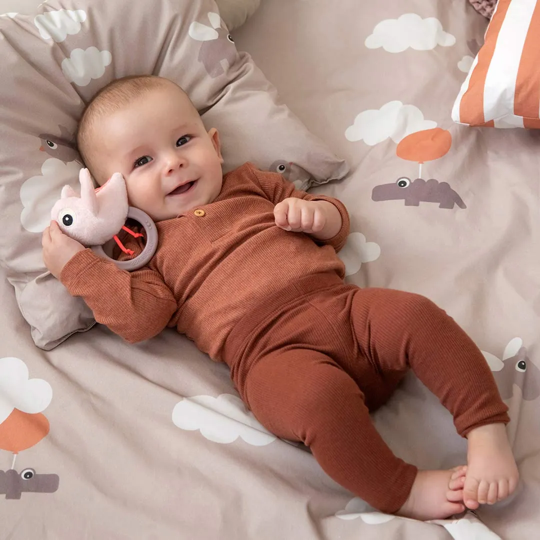 Done by Deer Sensory Rattle With Teether  - Powder - Birdee