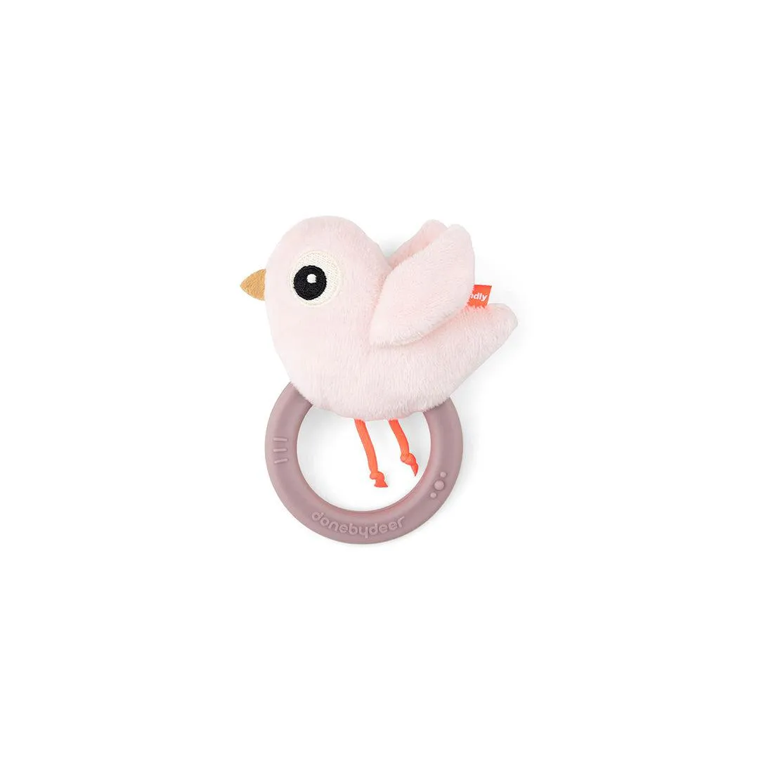 Done by Deer Sensory Rattle With Teether  - Powder - Birdee
