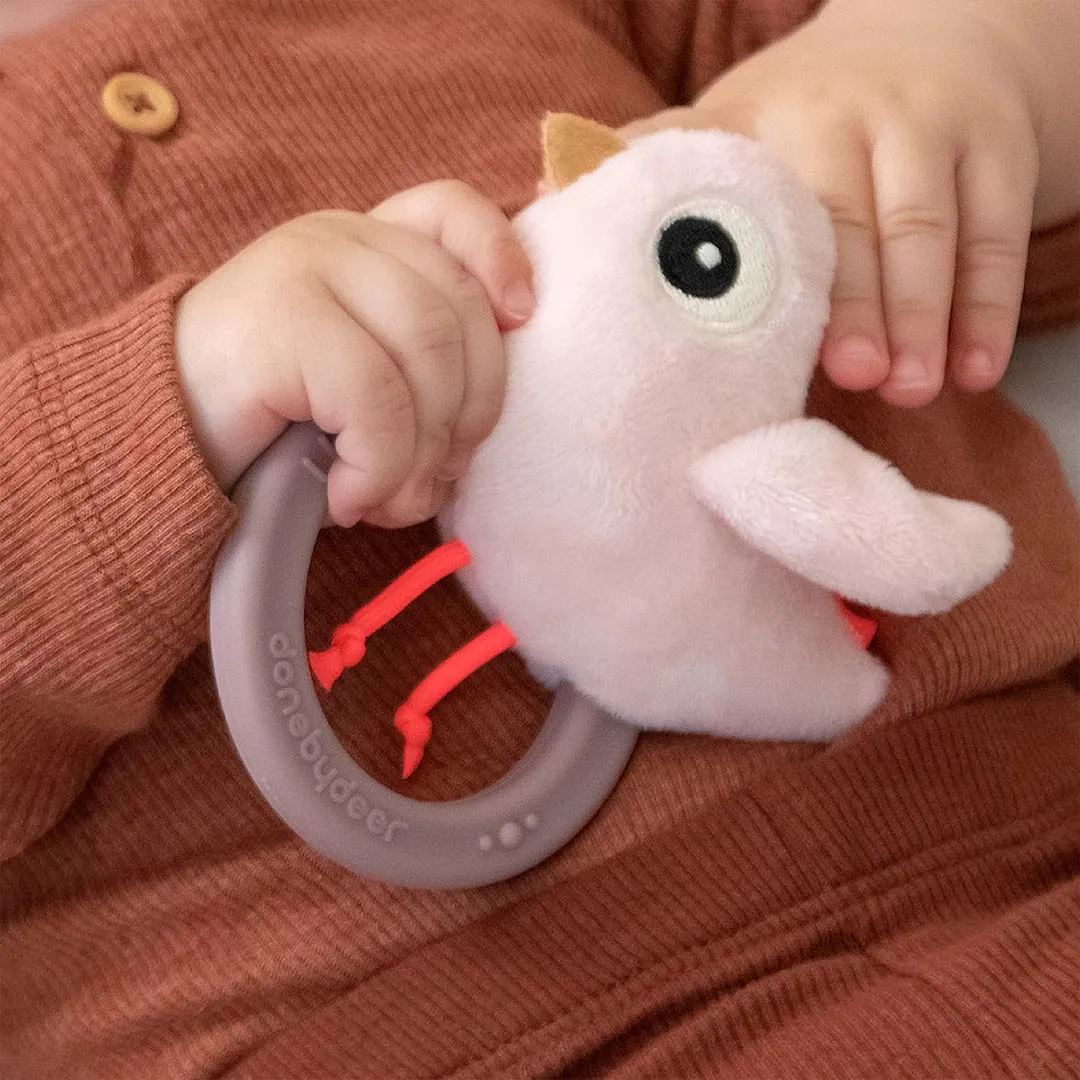 Done by Deer Sensory Rattle With Teether  - Powder - Birdee