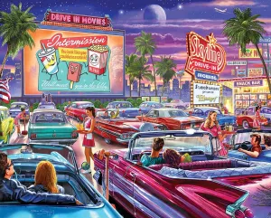 Drive-In Movie (1495pz) - 1000 Pieces White Mountain
