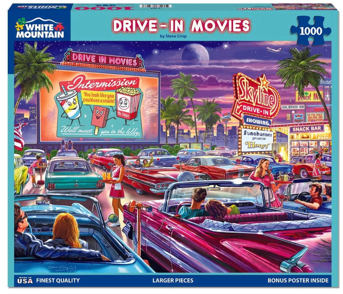 Drive-In Movie (1495pz) - 1000 Pieces White Mountain