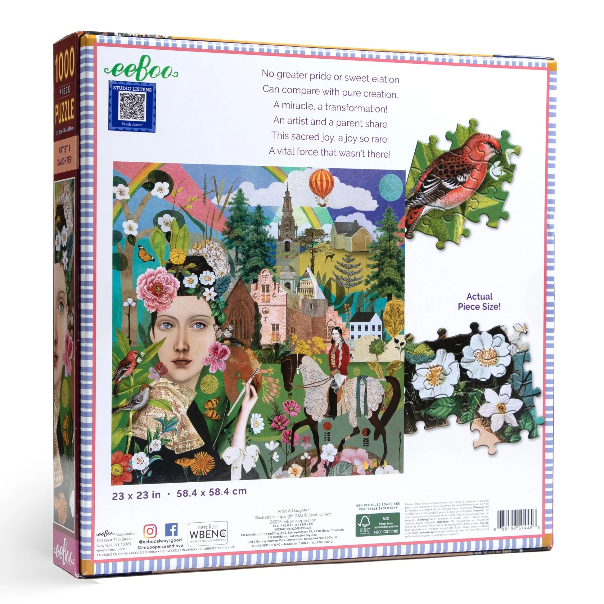 eeBoo Artist & Daughter 1000pc Square Puzzle