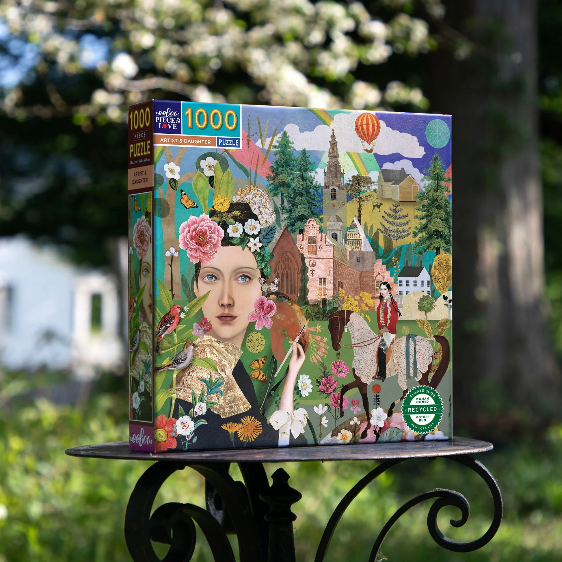 eeBoo Artist & Daughter 1000pc Square Puzzle