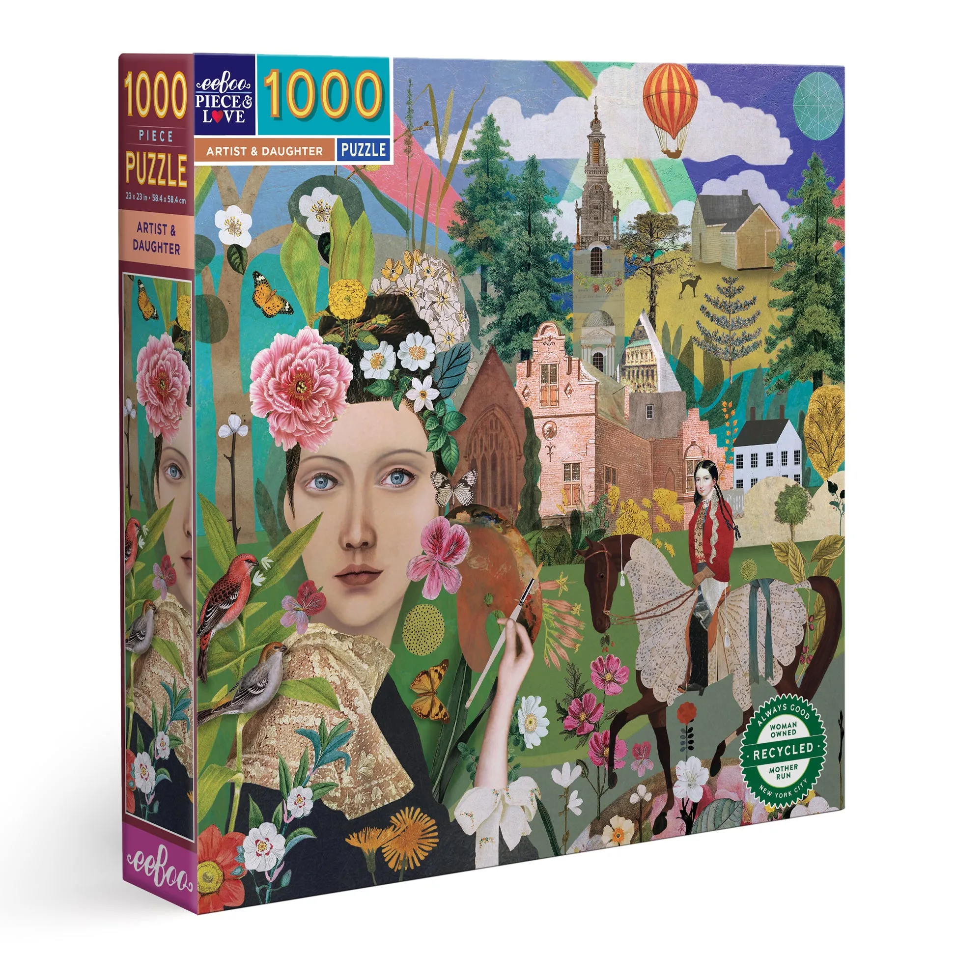 eeBoo Artist & Daughter 1000pc Square Puzzle