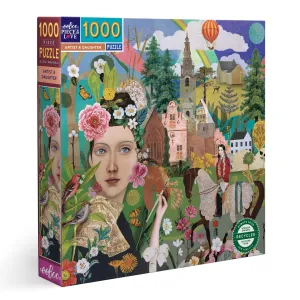 eeBoo Artist & Daughter 1000pc Square Puzzle