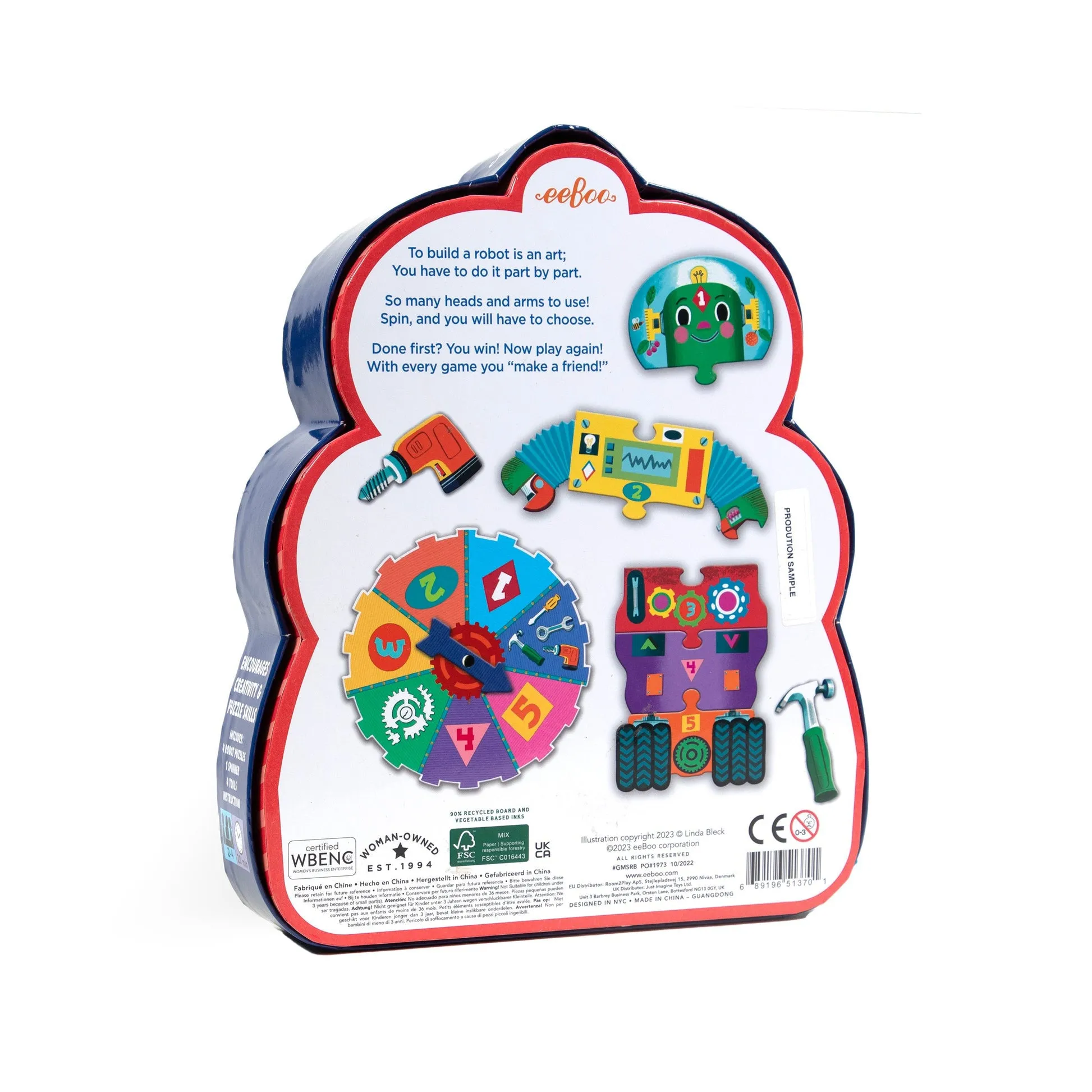 eeBoo Build A Robot Shaped Spinner Game