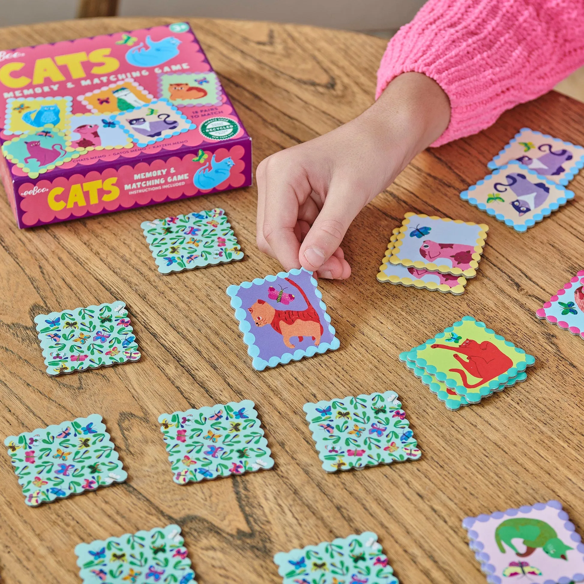 eeBoo Cats Little Square Memory Game