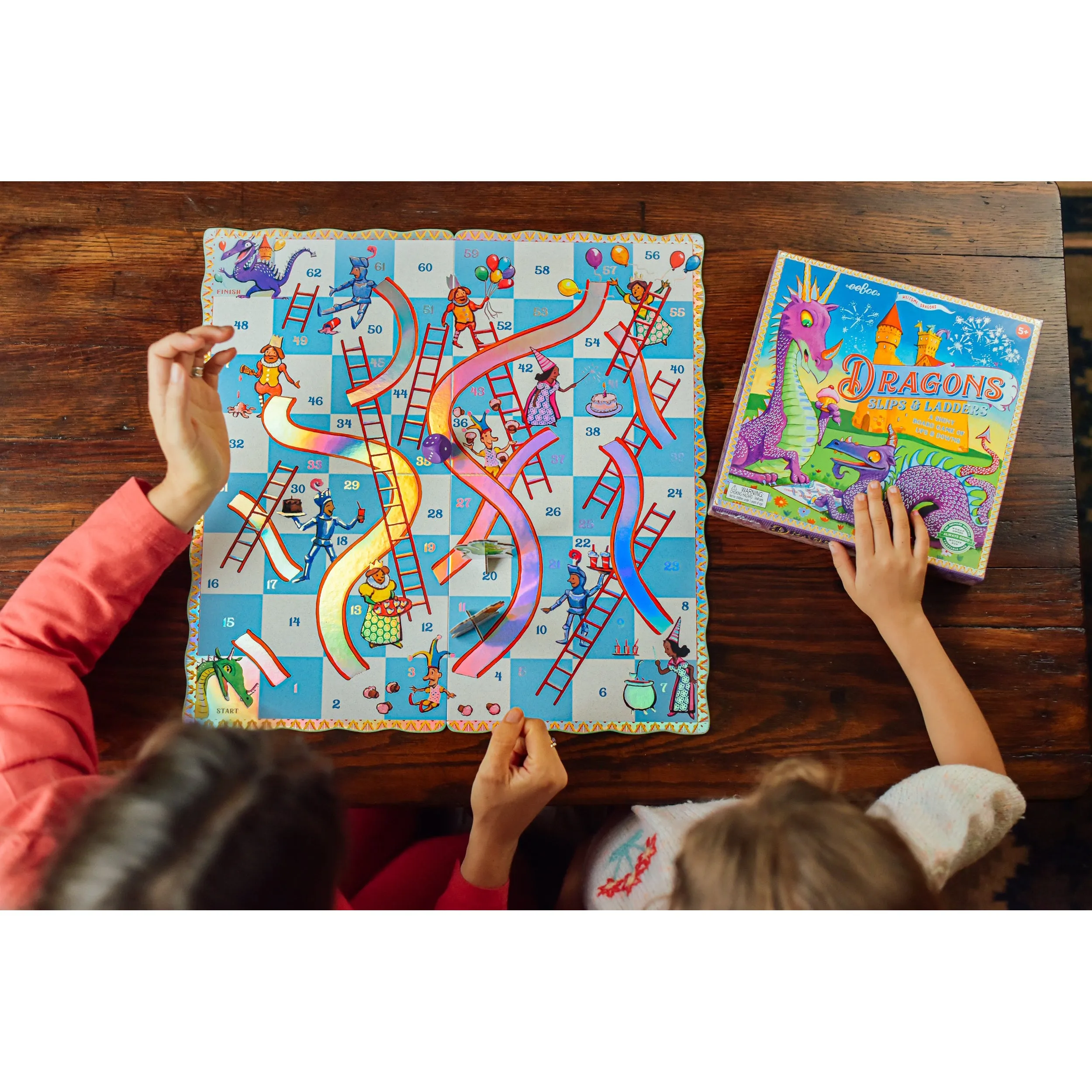 eeBoo Dragons Slips and Ladders Board Game