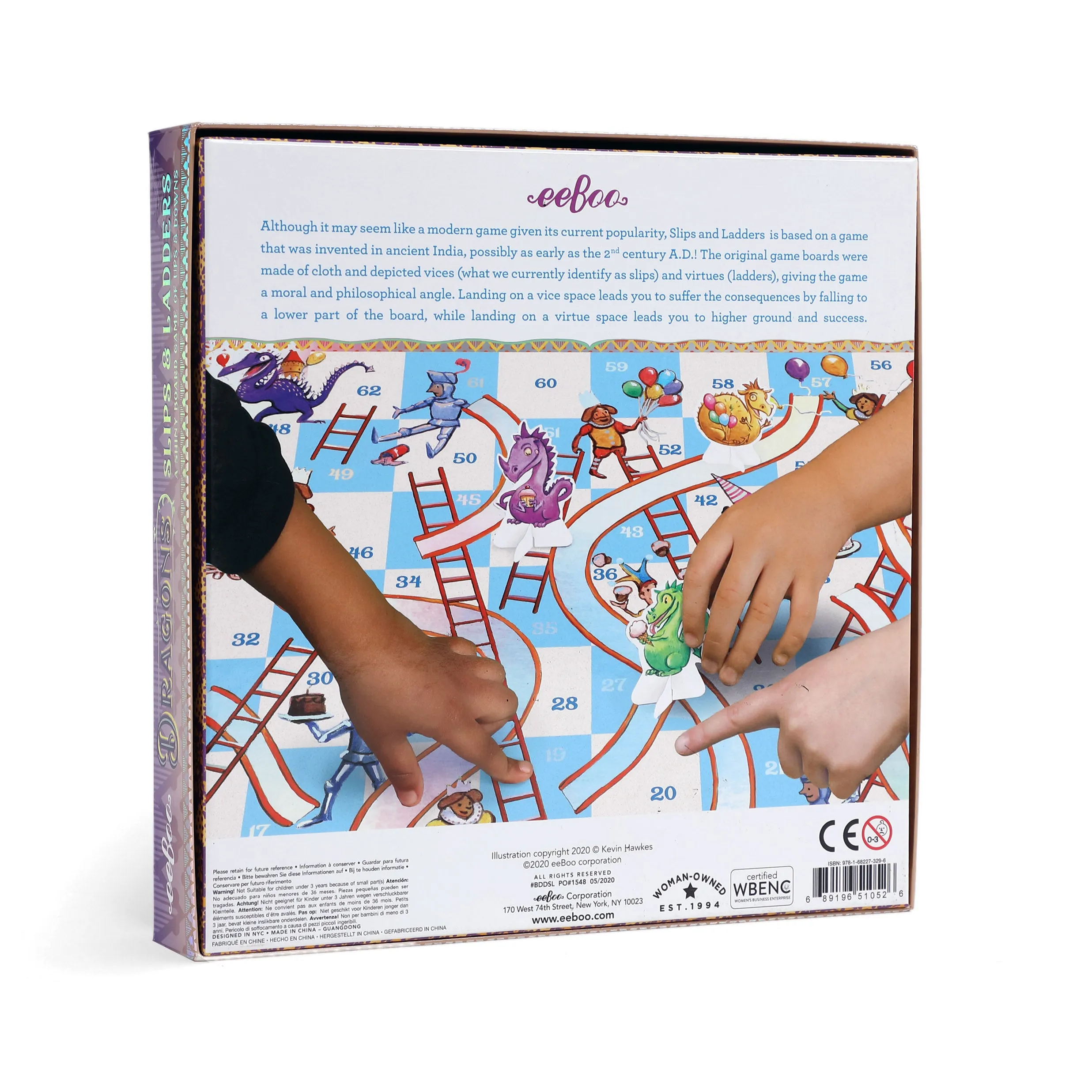 eeBoo Dragons Slips and Ladders Board Game