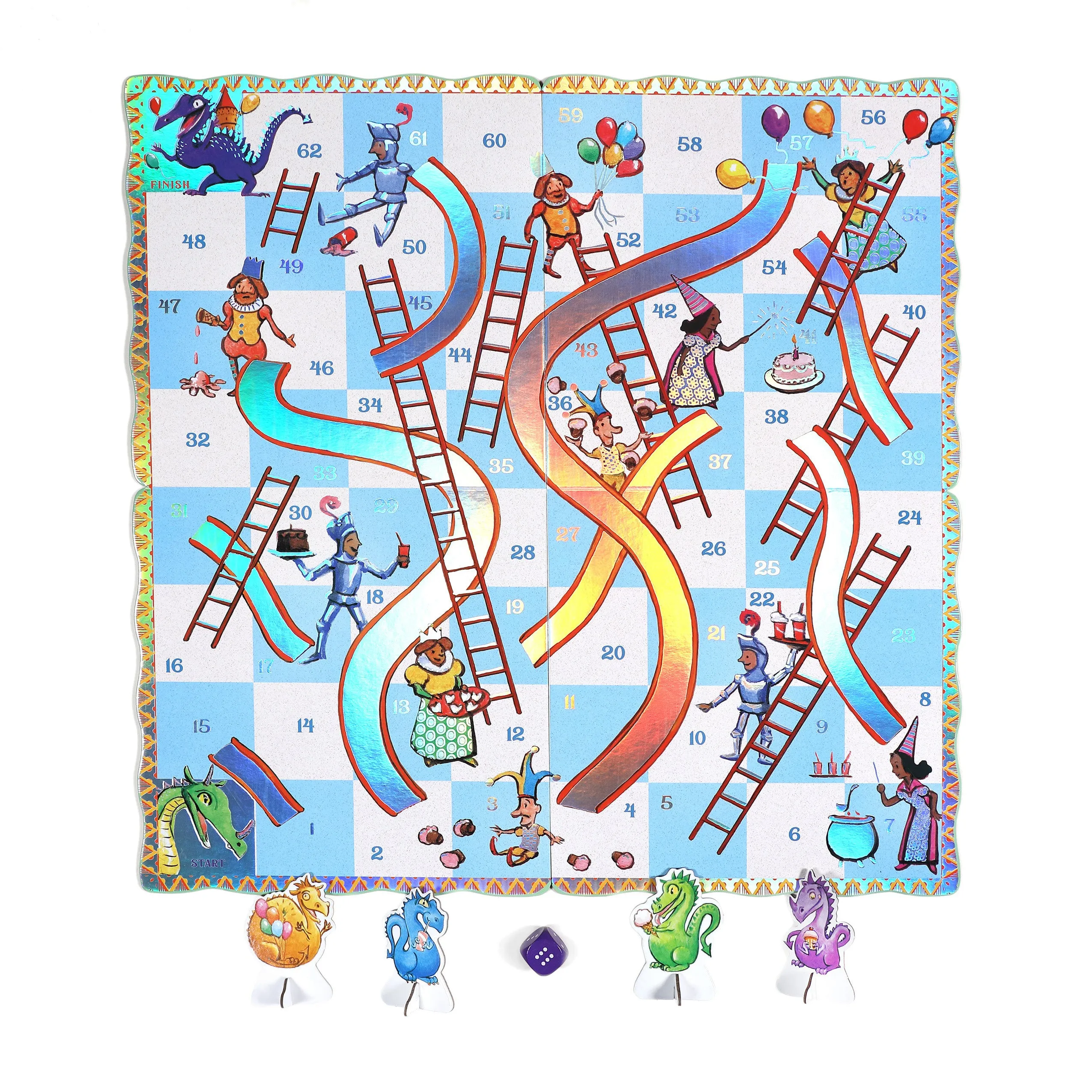 eeBoo Dragons Slips and Ladders Board Game