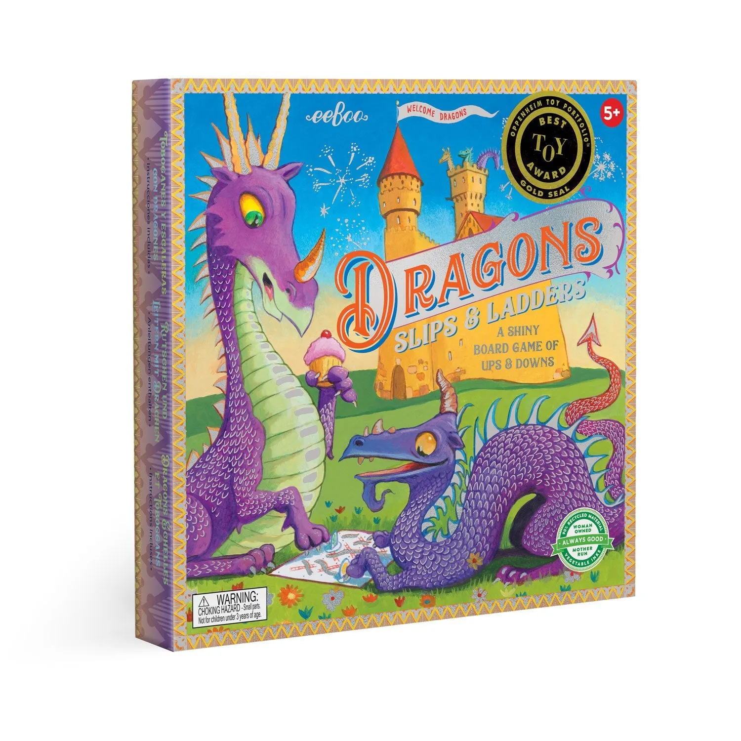 eeBoo Dragons Slips and Ladders Board Game
