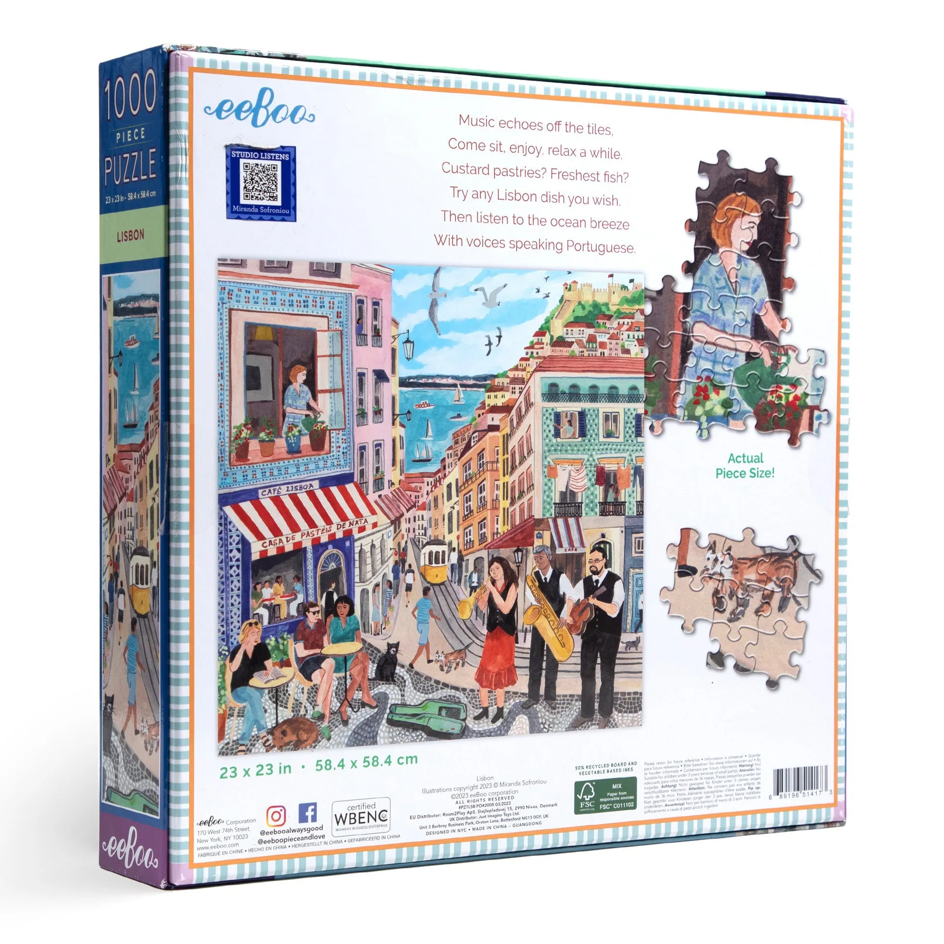 eeBoo Lisbon 1000pc Square Puzzle