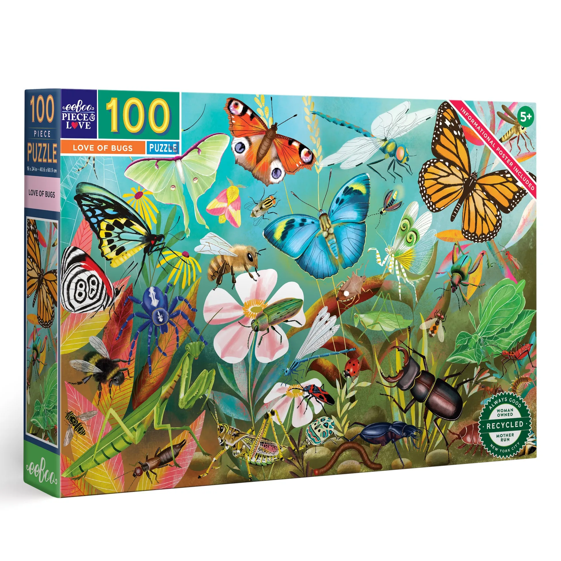 eeBoo Love of Bugs 100pc Puzzle
