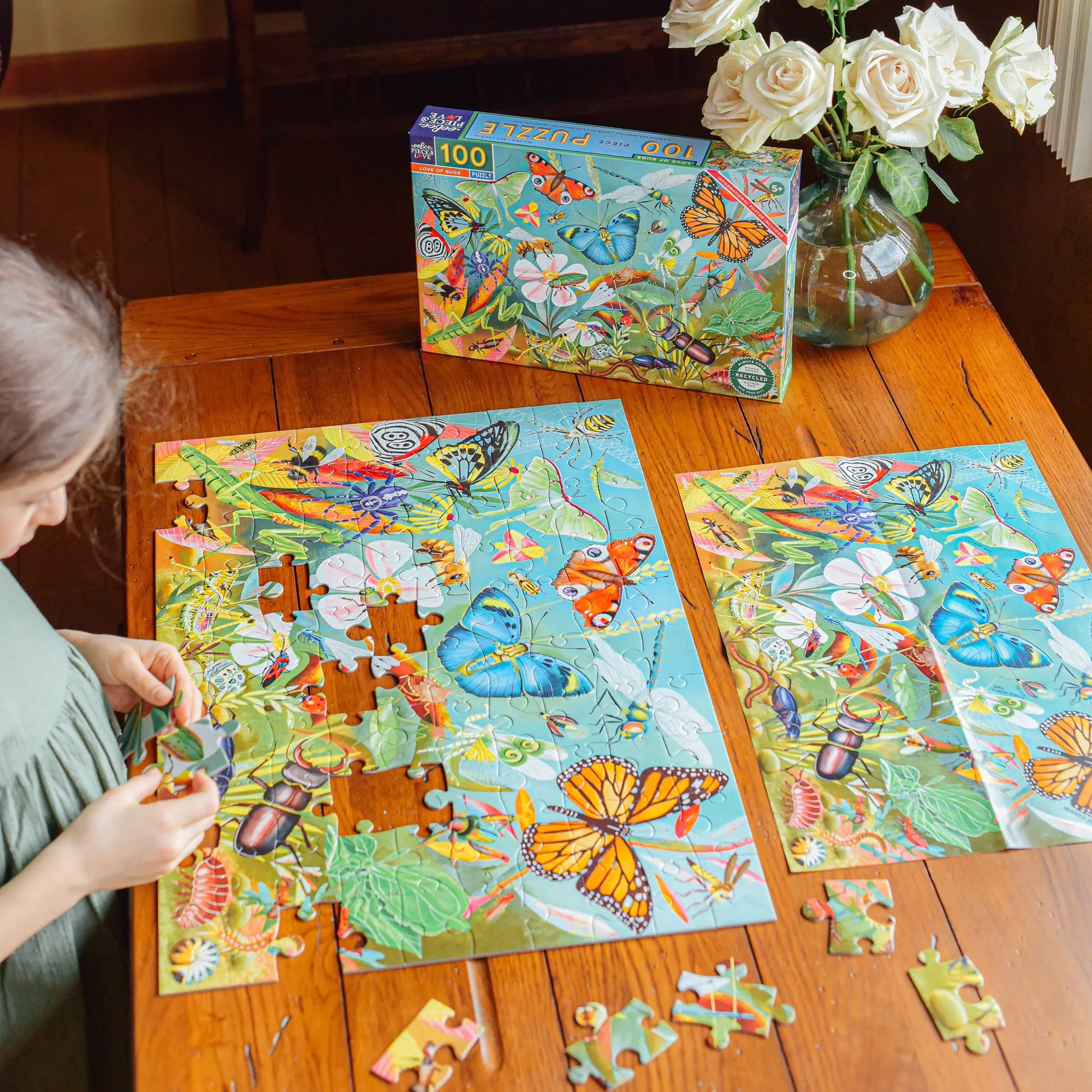 eeBoo Love of Bugs 100pc Puzzle