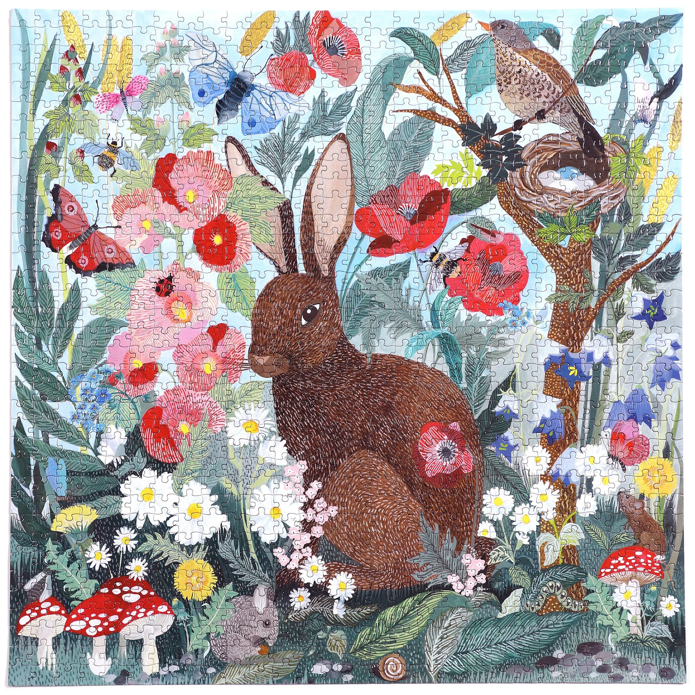 eeBoo Poppy Bunny 1000 pc Square Puzzle