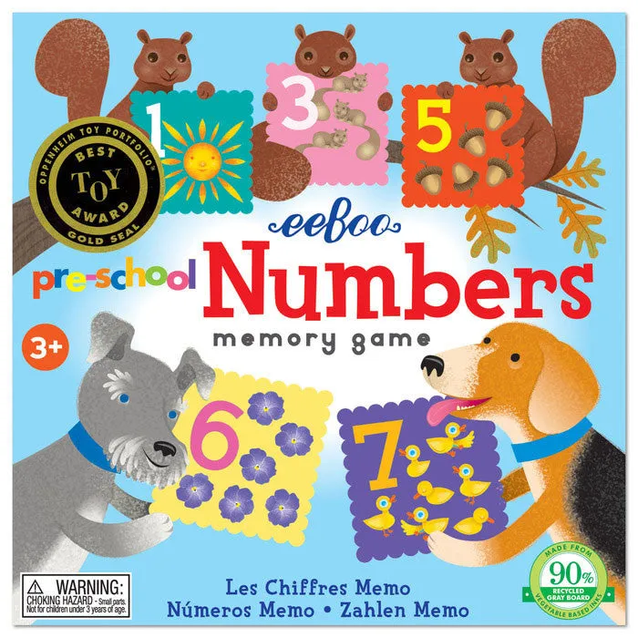 eeBoo Pre-School Numbers Memory Game