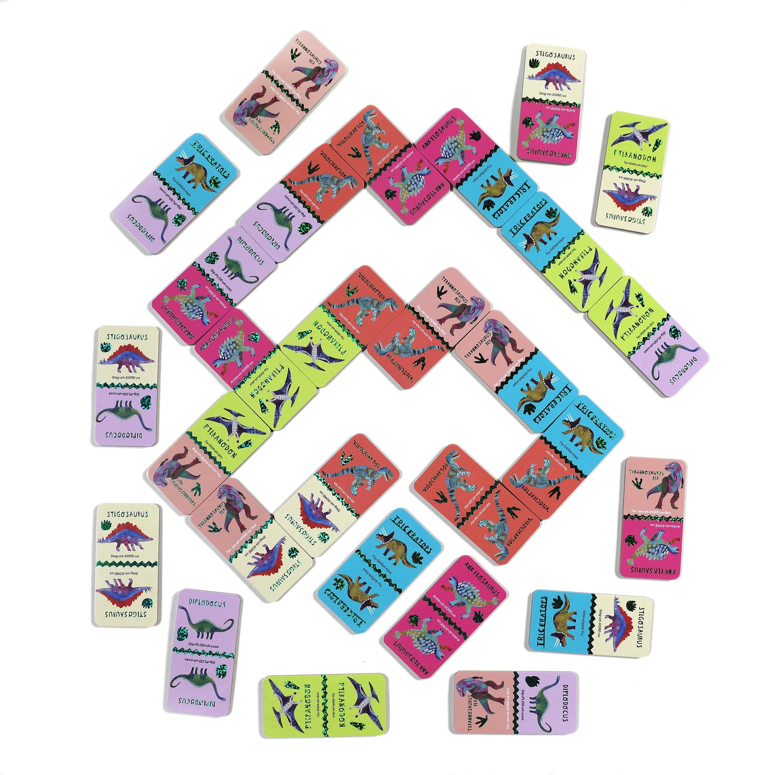eeBoo Shiny Dinosaur Dominoes