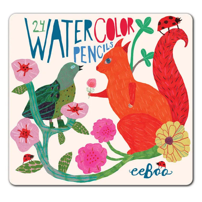 eeBoo Squirrel and Bird Watercolor Pencils