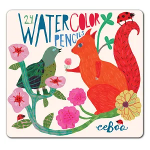 eeBoo Squirrel and Bird Watercolor Pencils