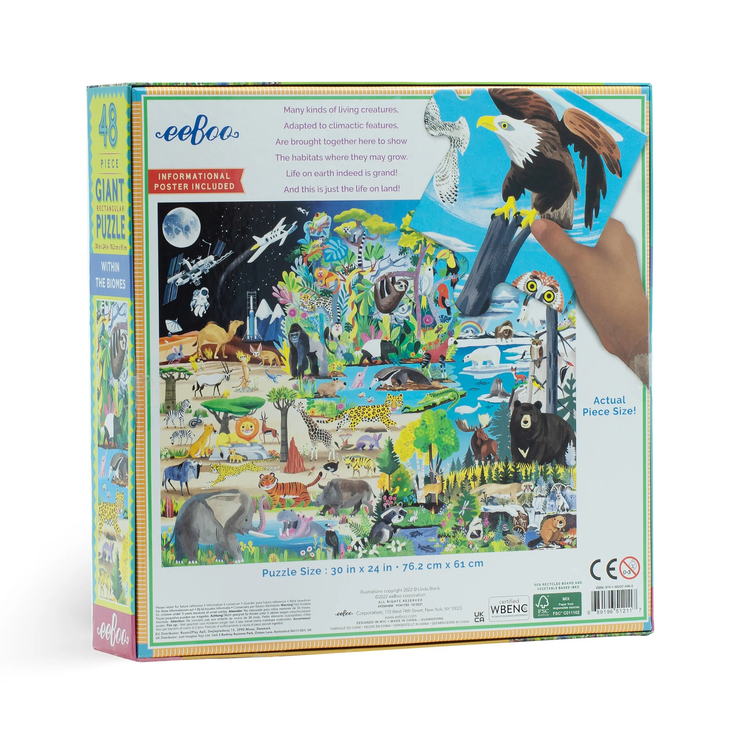 eeBoo Within The Biome 48 pc Giant Puzzle