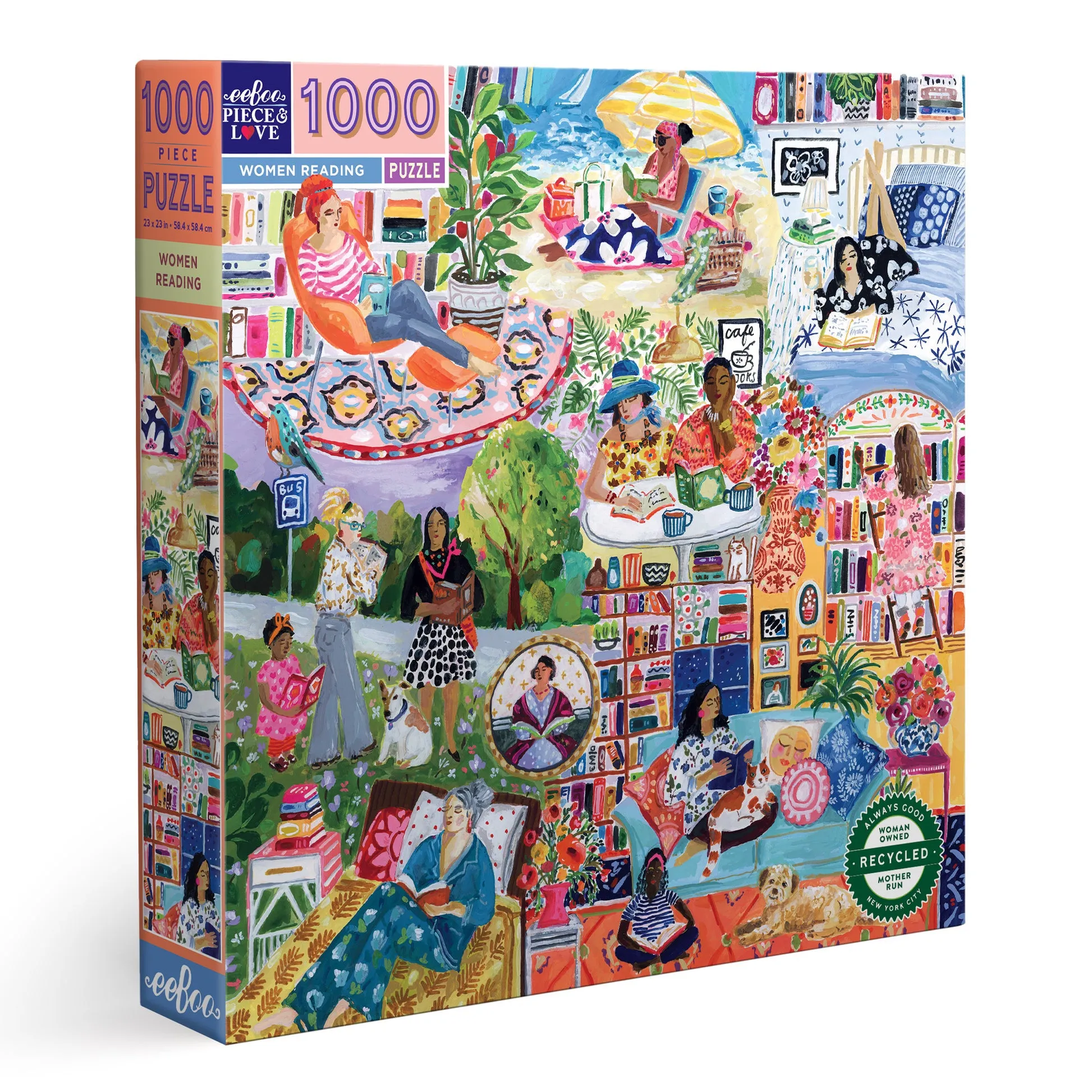 eeBoo Women Reading 1000pc Square Puzzle